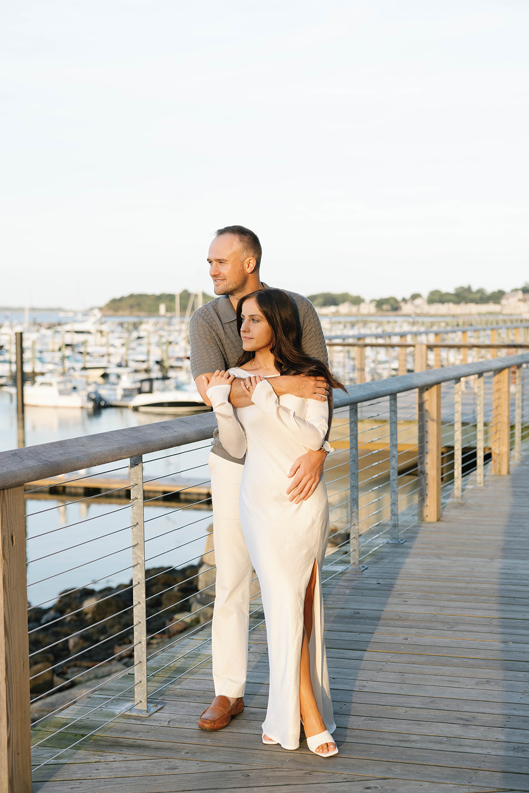 Marina Bay Quincy Engagement Photos for Boston Couple